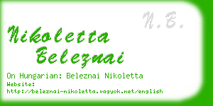 nikoletta beleznai business card